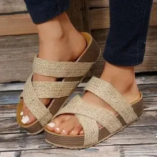 Luna Cross Slide Sandals