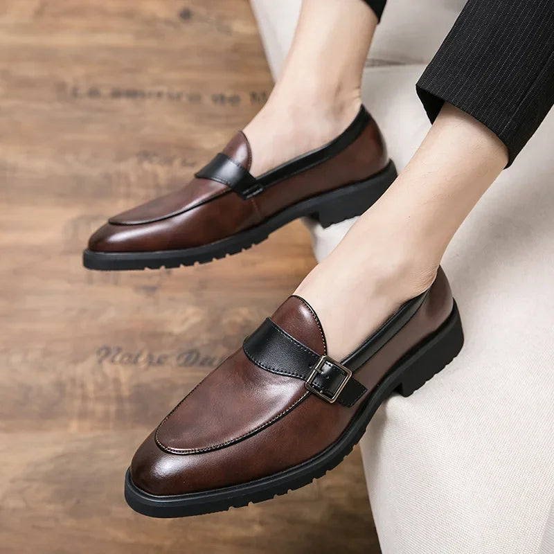 Theo Crest Leather Loafers