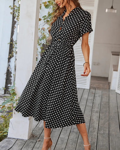 LUCY DOT PRINT MIDI DRESS