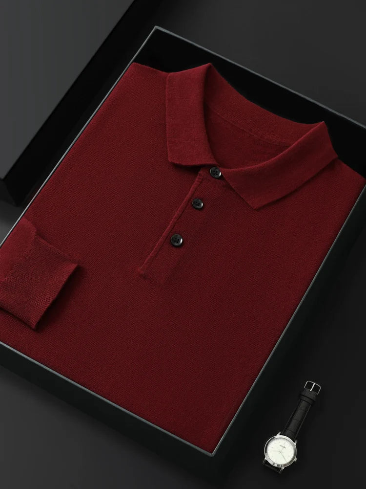MERINO WOOL POLO KNIT