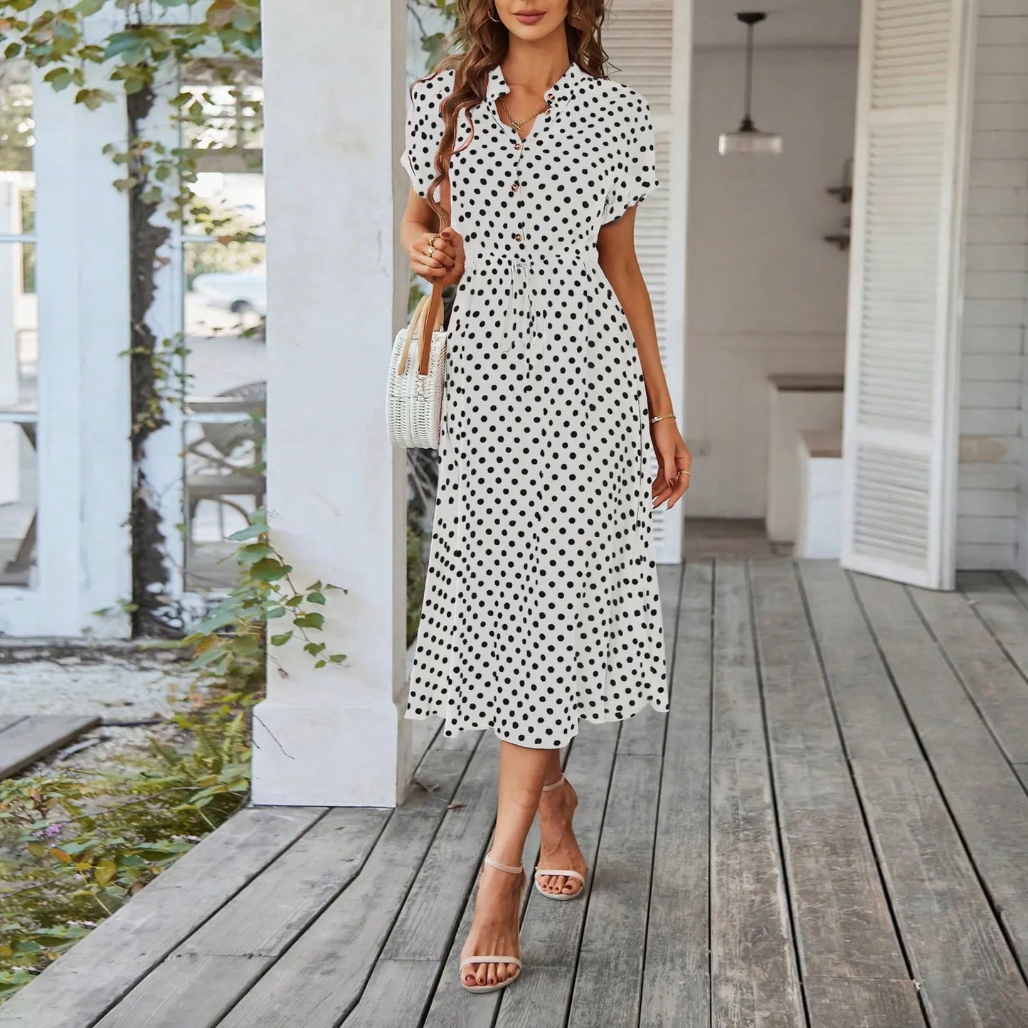 The Portofino Polka Dot Midi Dress