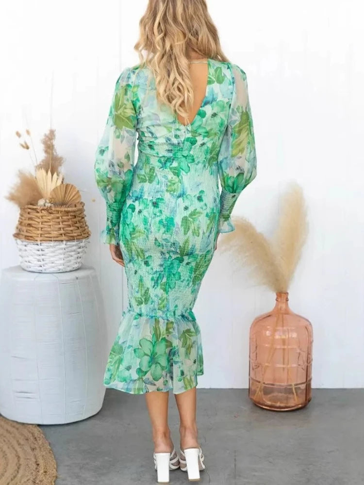 NOVA™ BLOOM ELEGANCE MIDI DRESS