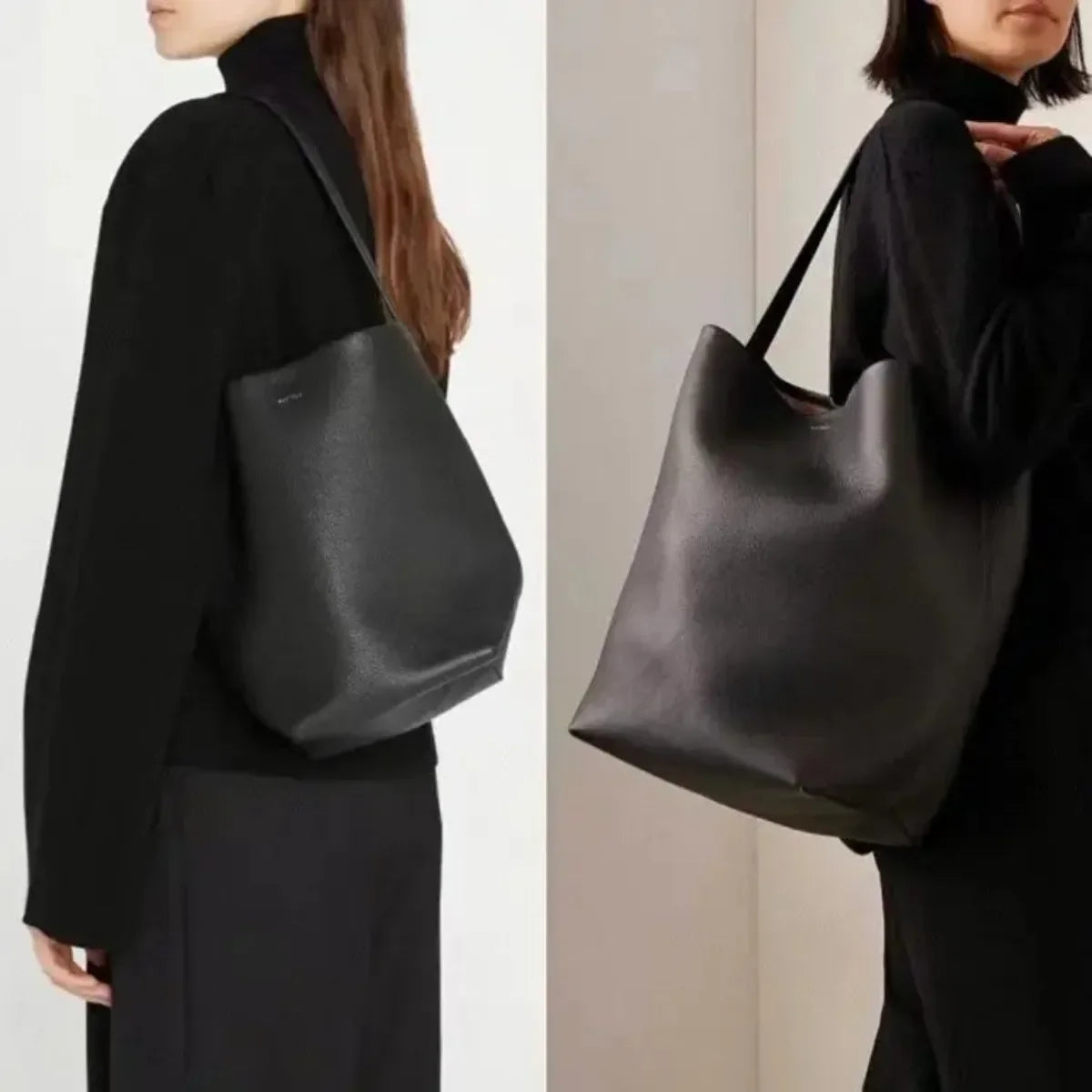 EMILIA LEATHER BUCKET TOTE