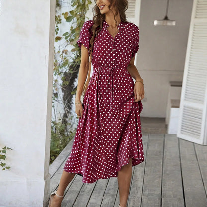 The Portofino Polka Dot Midi Dress