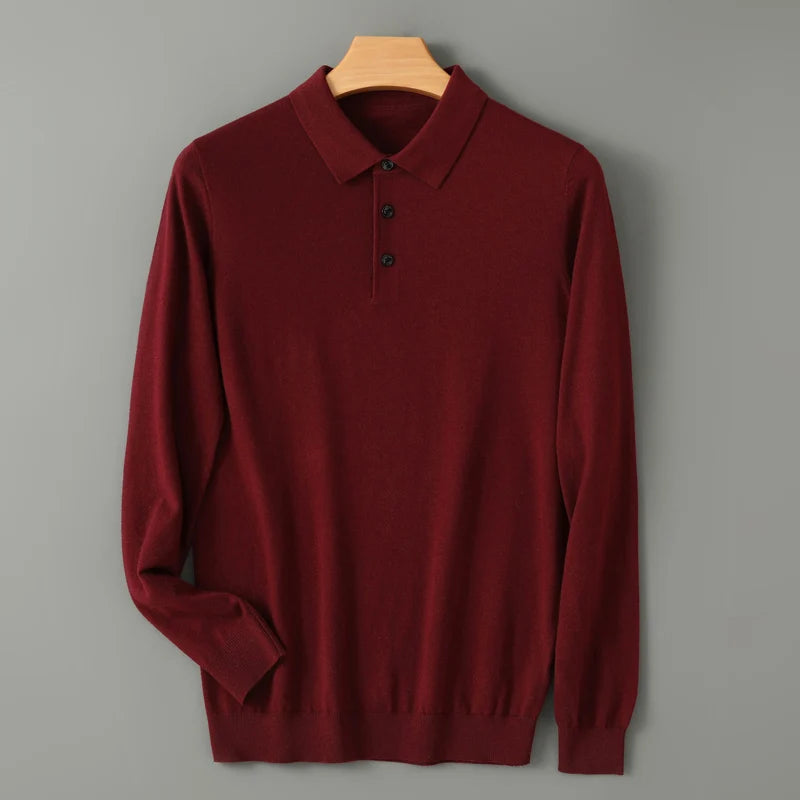MERINO WOOL POLO KNIT