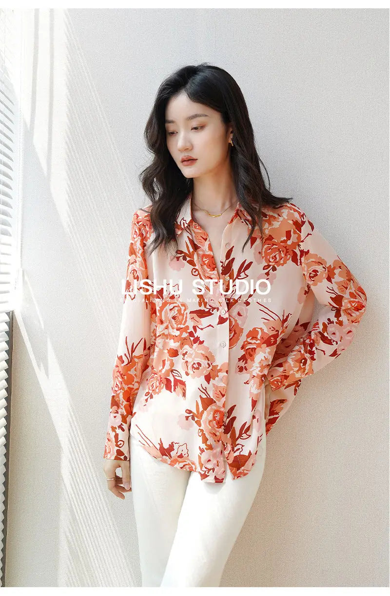 Elegant Floral Print Blouse