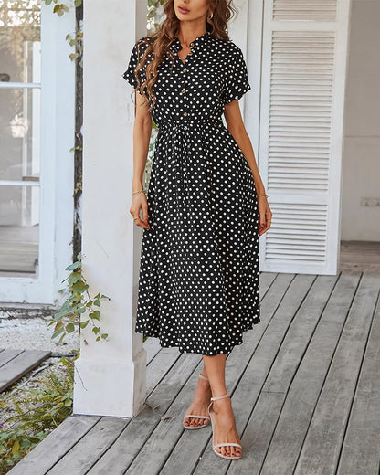 LUCY DOT PRINT MIDI DRESS