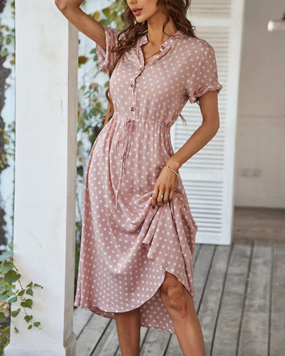 LUCY DOT PRINT MIDI DRESS