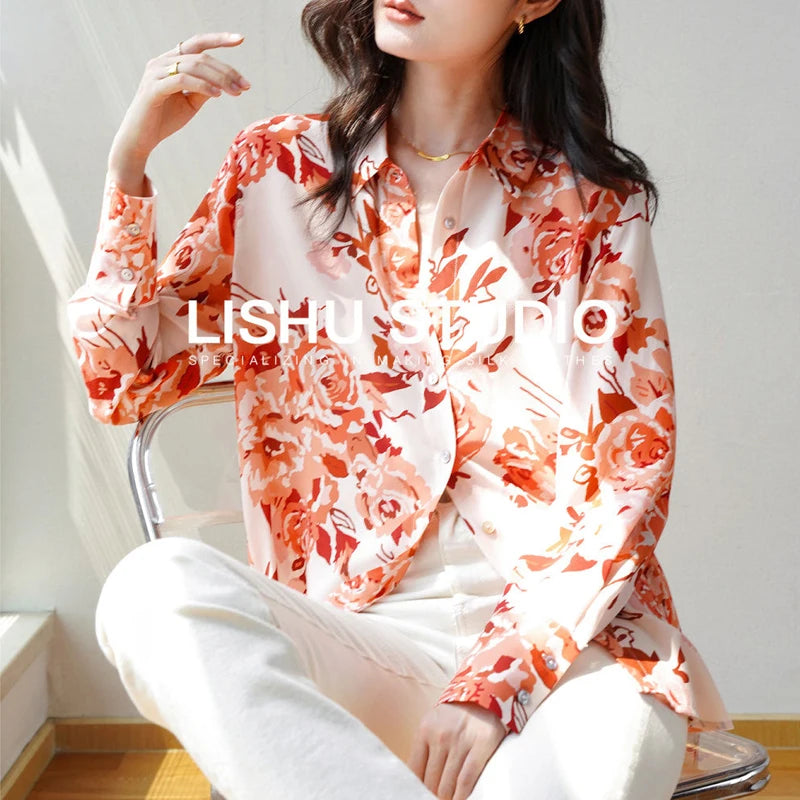 Elegant Floral Print Blouse