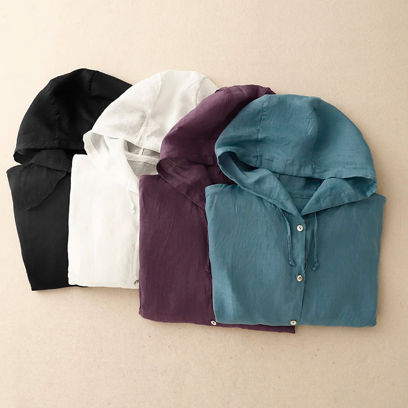 MIRA LINEN HOODIE
