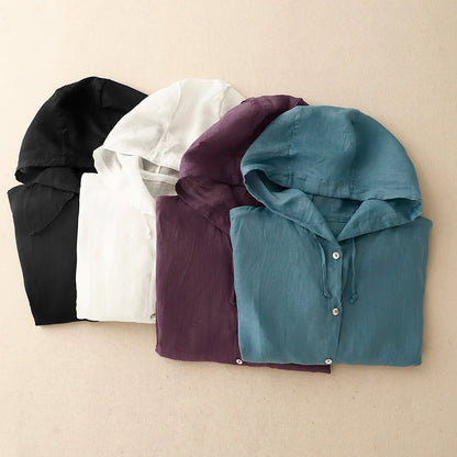 MIRA LINEN HOODIE