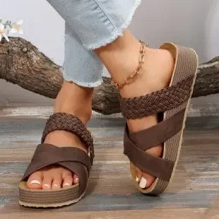Luna Cross Slide Sandals