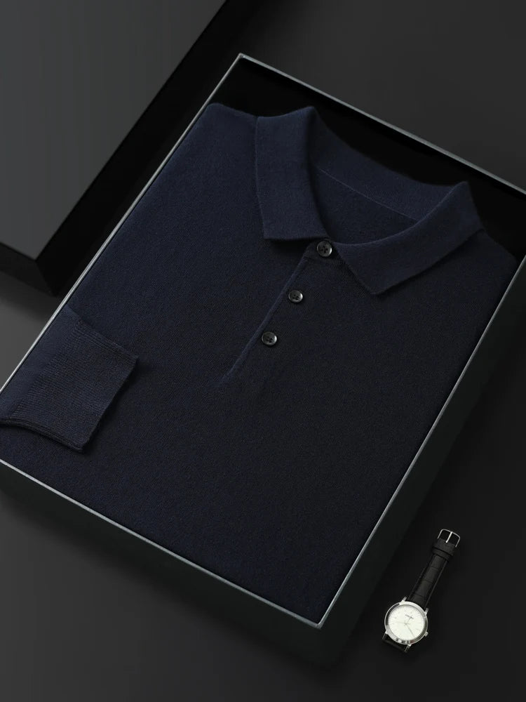 MERINO WOOL POLO KNIT