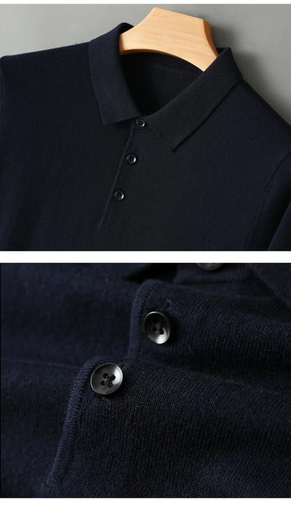 MERINO WOOL POLO KNIT
