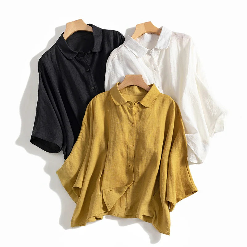 EMILY LINEN RELAXED BLOUSE