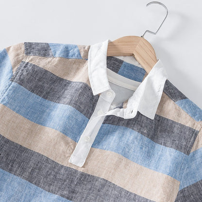 ALFRED STRIPED LINEN TEE