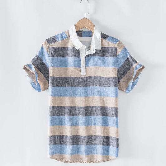 ALFRED STRIPED LINEN TEE