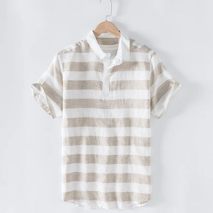 ALFRED STRIPED LINEN TEE