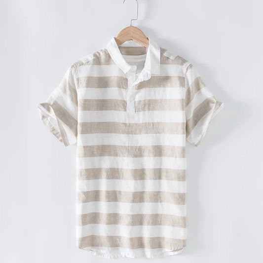 ALFRED STRIPED LINEN TEE