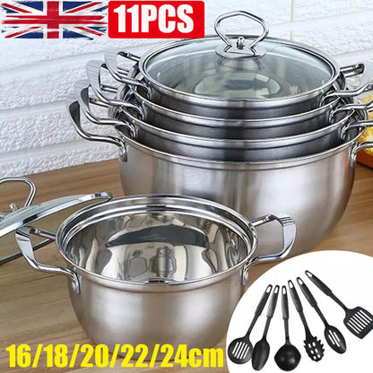 Stainless Steel 11-Piece Cookware Set