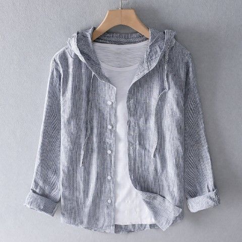 OLIVER HOODED LINEN SHIRT